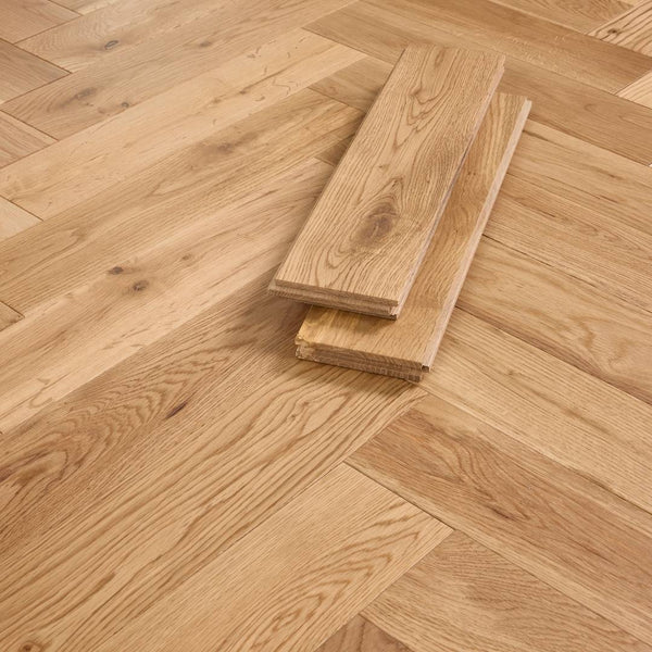 Herringbone Solid Wood Flooring 18mm Natural Matt Lacquer