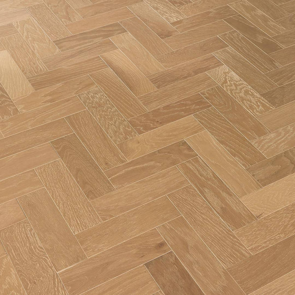 Herringbone Parquet Engineered Wood Flooring 10mm Smoked White Oak Brushed Matt Lacquer