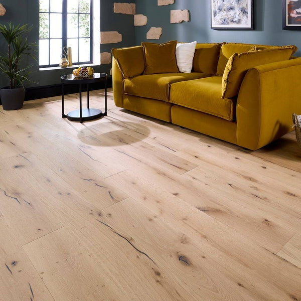 Loire Engineered Wood Flooring 15mm x 190mm Clear Oak Distressed Wax Oil