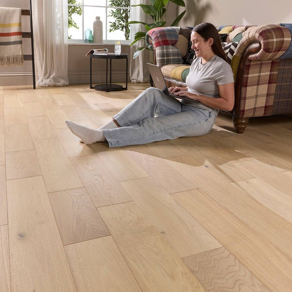 Abbey Danson Nude Oak 14mm x 165mm Brushed Matt Lacquered Engineered Wood Flooring