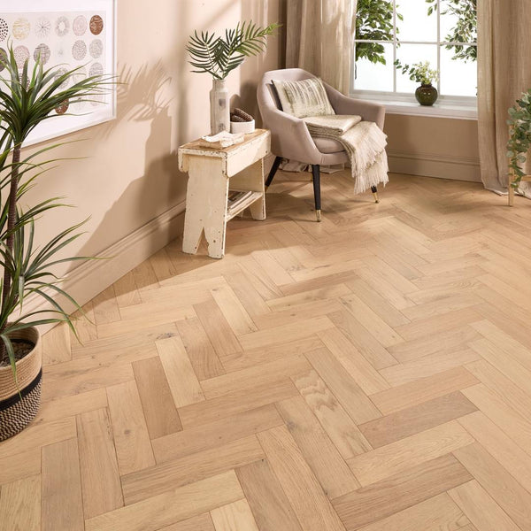 Herringbone Parquet Engineered Wood Flooring 12mm Essence Oak Matt Lacquer