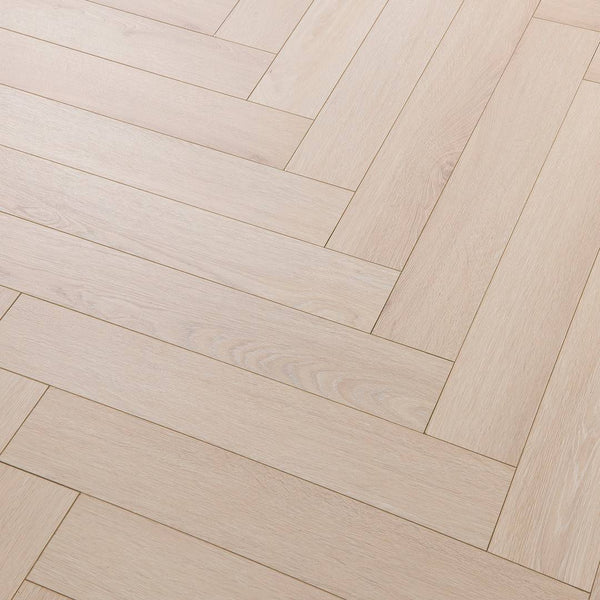 Embrace Herringbone Polar Oak 14mm Laminate Flooring Built-in Underlay