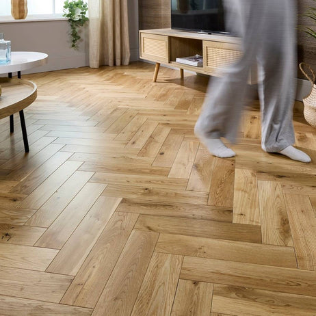 Herringbone Solid Wood Flooring 18mm Natural Uv Oiled