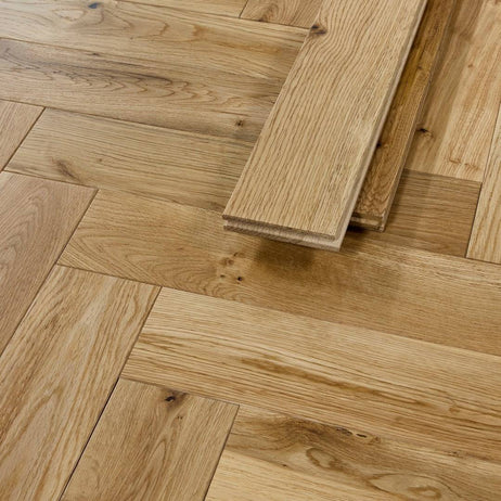 Herringbone Solid Wood Flooring 18mm Natural Uv Oiled
