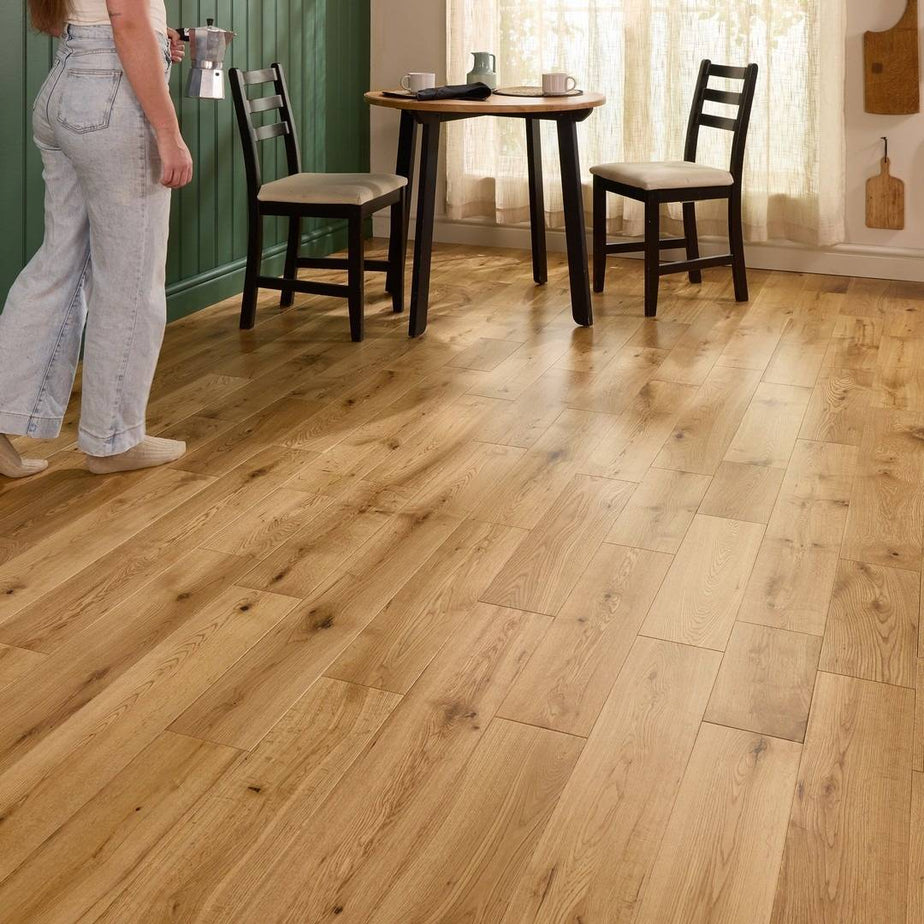 Newminster 18mm Solid Wood Flooring 150mm Natural Oak Matt Lacquer