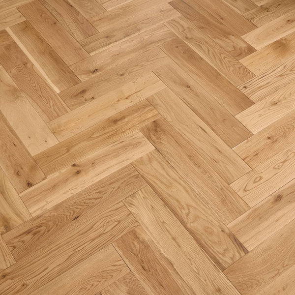Herringbone Solid Wood Flooring 18mm Natural Matt Lacquer