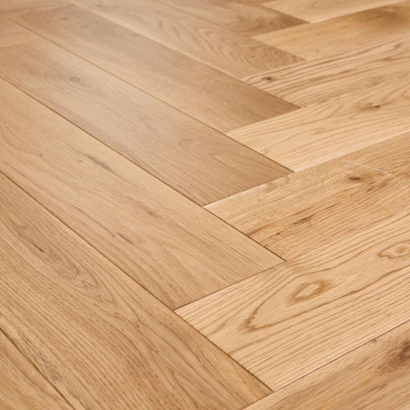 Herringbone Solid Wood Flooring 18mm Natural Matt Lacquer