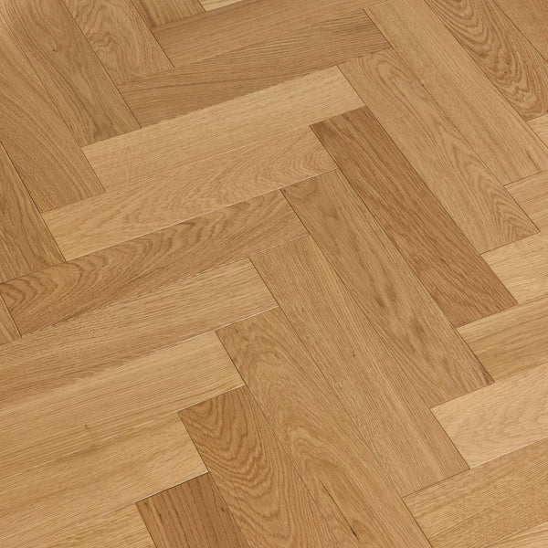 Herringbone Parquet Engineered Wood Flooring 18mm Natural Oak Brushed Oiled