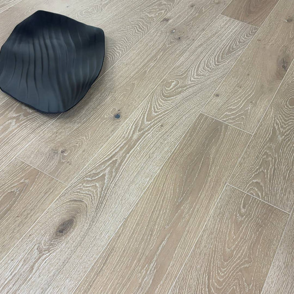 Manor Roke Oak Engineered Wood Flooring 18mm x 190mm Smoke White Brushed Matt Lacquer