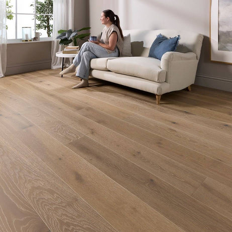 Abbey Logum Engineered Wood Flooring 14mm x 190mm Smoke Grey Brushed Uv Oiled