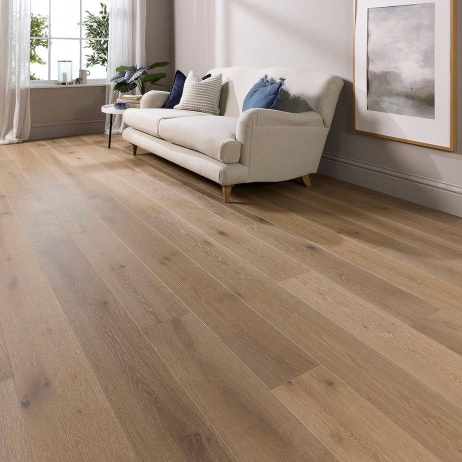 Abbey Logum Engineered Wood Flooring 14mm x 190mm Smoke Grey Brushed Uv Oiled