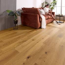 Abbey Tautra Engineered Wood Flooring 14mm x 190mm Light Golden Brushed Uv Oiled