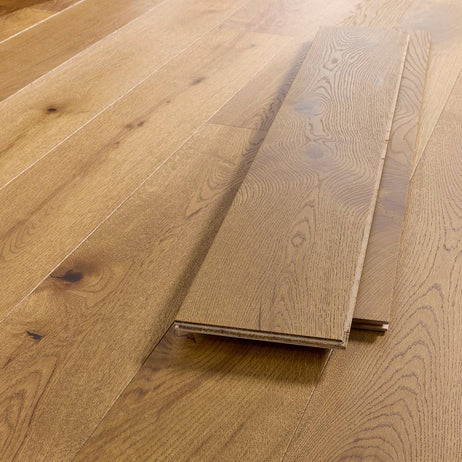 Abbey Tautra Engineered Wood Flooring 14mm x 190mm Light Golden Brushed Uv Oiled