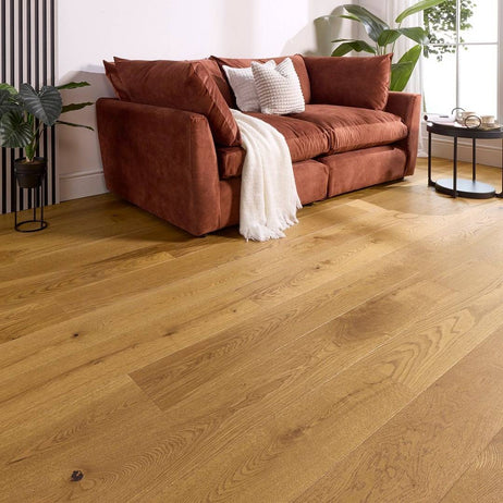 Abbey Tautra Engineered Wood Flooring 14mm x 190mm Light Golden Brushed Uv Oiled