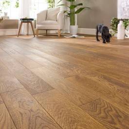 Manor Dunham Engineered Wood Flooring 18mm x 125mm Golden Oak Brushed Matt Lacquer