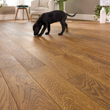 Manor Dunham Engineered Wood Flooring 18mm x 125mm Golden Oak Brushed Matt Lacquer