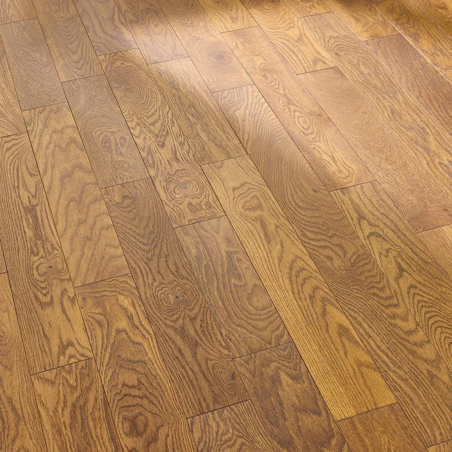 Manor Dunham Engineered Wood Flooring 18mm x 125mm Golden Oak Brushed Matt Lacquer