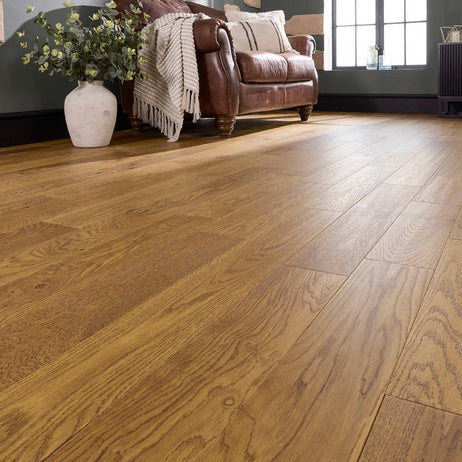 Manor Naworth Engineered Wood Flooring 18mm x 125mm Golden Handscraped Lacquer
