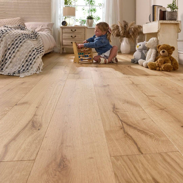 Manor Gunby Engineered Wood Flooring 18mm x 190mm Natural Oak Brushed Matt Lacquered