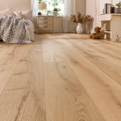 Manor Gunby Engineered Wood Flooring 18mm x 190mm Natural Oak Brushed Matt Lacquered