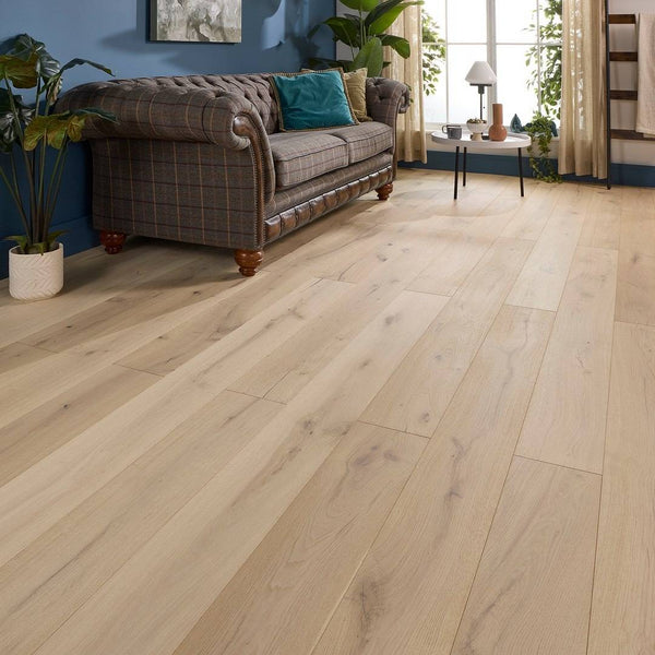 Manor Lytham Engineered Wood Flooring 18mm x190mm Nude Brushed Matt Lacquer