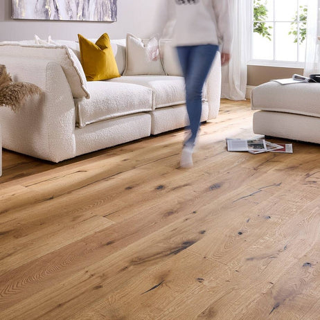 Loire Engineered Wood Flooring 15mm x 190mm Natural Oak Distressed Wax Oil