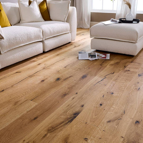 Loire Engineered Wood Flooring 15mm x 190mm Natural Oak Distressed Wax Oil
