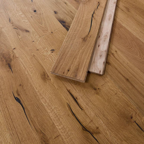 Loire Engineered Wood Flooring 15mm x 190mm Natural Oak Distressed Wax Oil