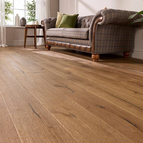 Loire Engineered Wood Flooring Golden Oak Distressed Wax Oil 15mm x 190mm