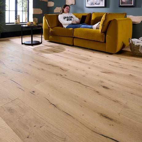 Loire Engineered Wood Flooring 15mm x 190mm Clear Oak Distressed Wax Oil