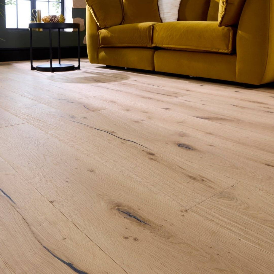 Loire Engineered Wood Flooring 15mm x 190mm Clear Oak Distressed Wax Oil