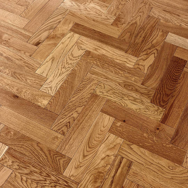 Herringbone Parquet 18mm Natural Blackline Brushed Matt Lacquered Engineered Flooring