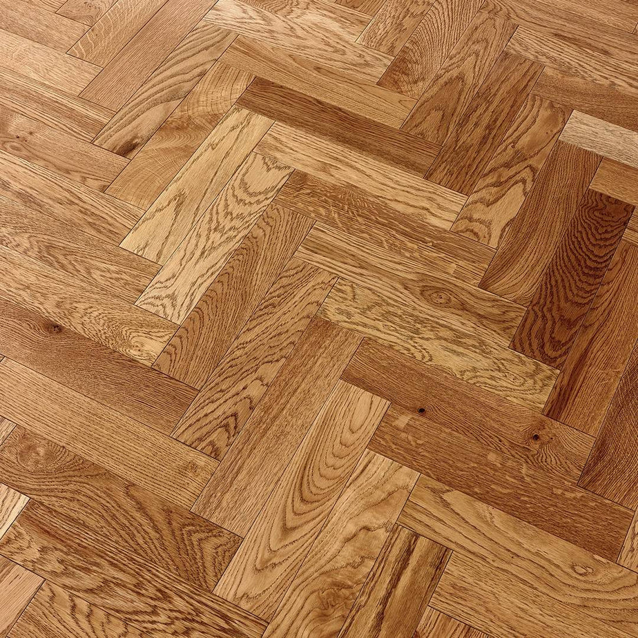 Herringbone Parquet 18mm Natural Blackline Brushed Matt Lacquered Engineered Flooring