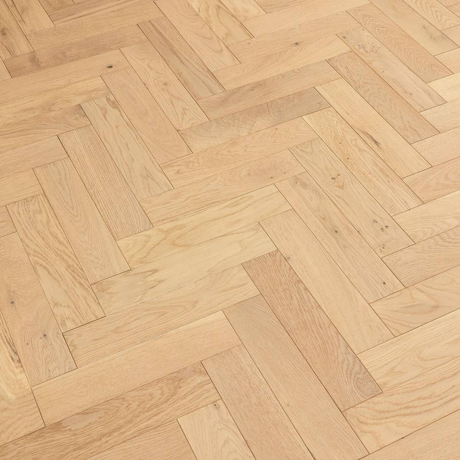 Herringbone Parquet Engineered Wood Flooring 18mm Nude Brushed Matt Lacquered