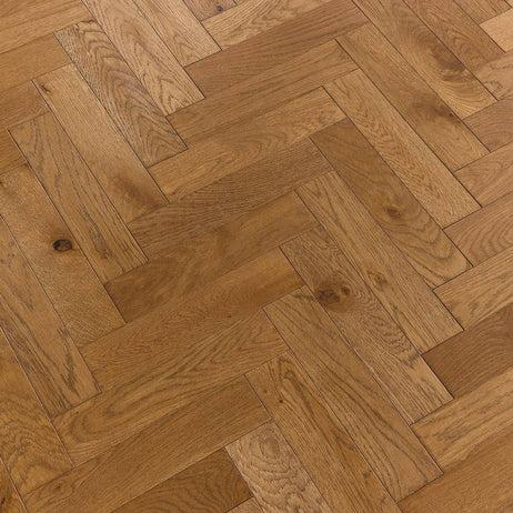 Herringbone Parquet Engineered Wood Flooring 18mm Warm Harvest Brushed Oiled