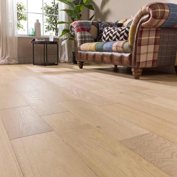 Abbey Danson Nude Oak 14mm x 165mm Brushed Matt Lacquered Engineered Wood Flooring