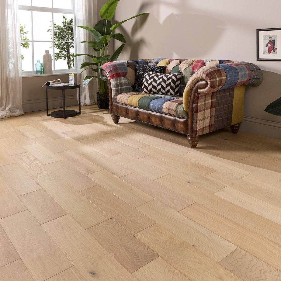 Abbey Danson Nude Oak 14mm x 165mm Brushed Matt Lacquered Engineered Wood Flooring