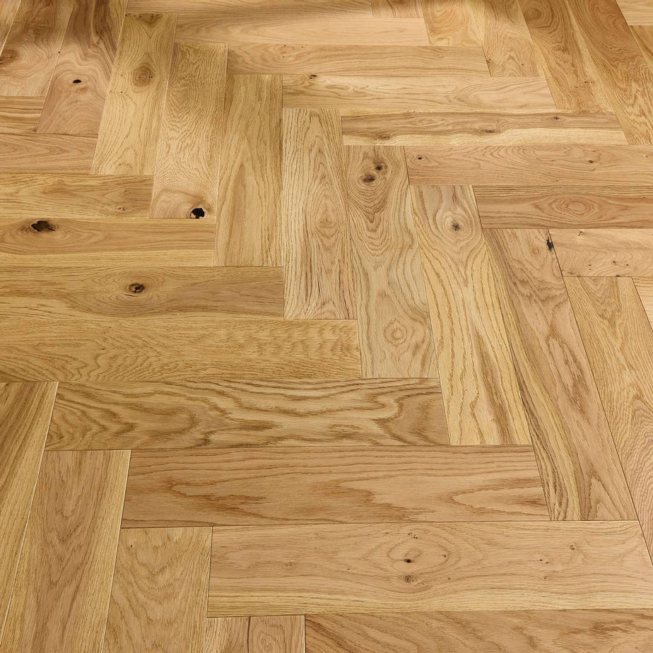 Herringbone Parquet Engineered Wood Flooring 14mm Essential Oak Brushed Lacquer