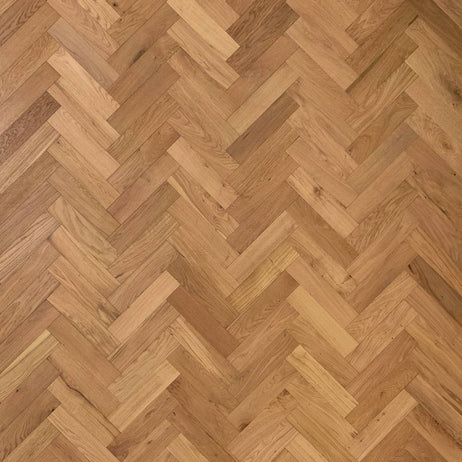 Herringbone Parquet Engineered Wood Flooring 12mm Natural Oak Brushed UV Oiled