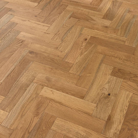 Herringbone Parquet Engineered Wood Flooring 12mm Double Smoked Brushed Lacquer