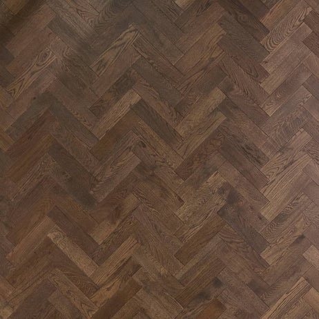 Herringbone Parquet Engineered Wood Flooring 12mm Smoked Brushed Lacquer
