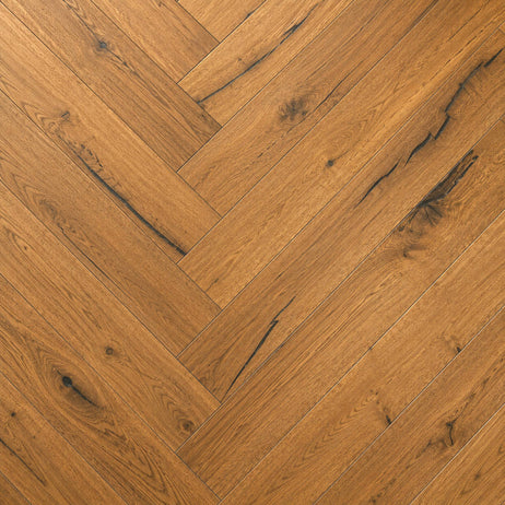 Herringbone Parquet Engineered Wood Flooring 15mm Rich Oak Hard Wax Oiled