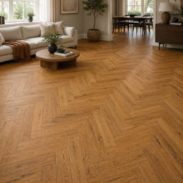 Herringbone Parquet Engineered Wood Flooring 15mm Rich Oak Hard Wax Oiled