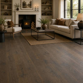 Loire Engineered Wood Flooring 15mm x 190mm Dark Distressed Wax Oiled