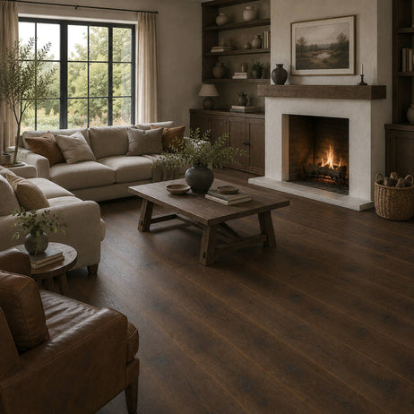 Loire Engineered Wood Flooring 15mm x 190mm Dark Distressed Wax Oiled