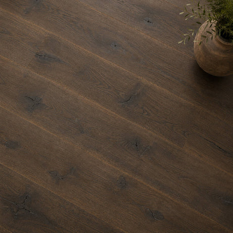 Loire Engineered Wood Flooring 15mm x 190mm Dark Distressed Wax Oiled