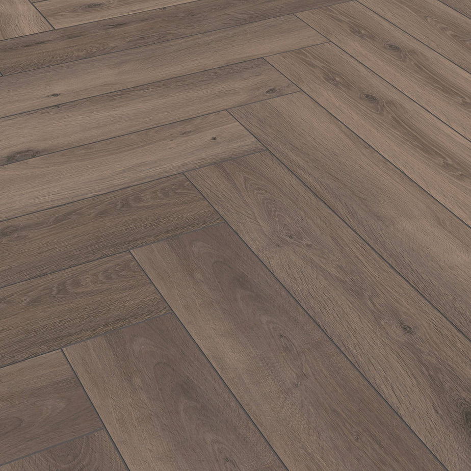 Prestige Herringbone Laminate Flooring Smokey Oak 8mm 3860