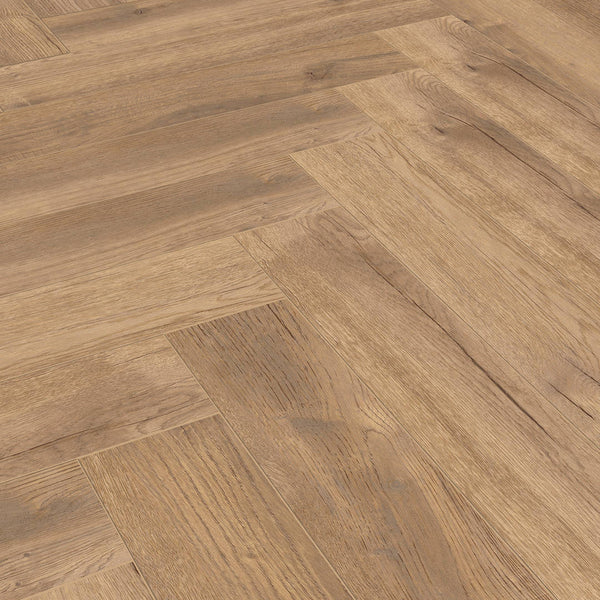 Prestige Herringbone Laminate Flooring Tobacco Light 8mm 4764