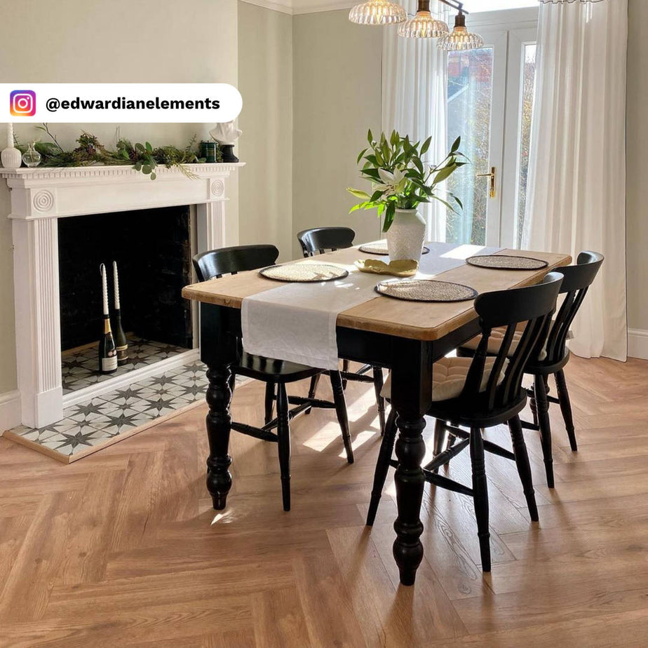 Prestige Herringbone Laminate Flooring Tobacco Light 8mm 4764