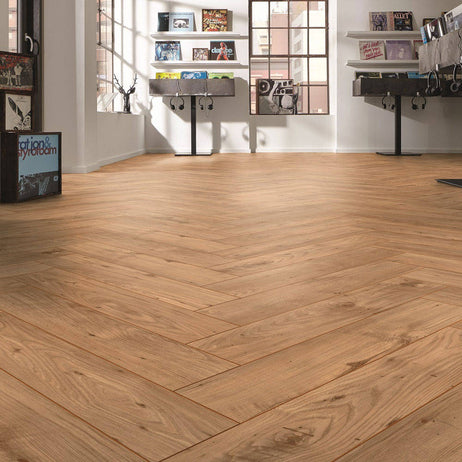 Embrace Herringbone Laminate Flooring Windsor Oak 10mm 1001